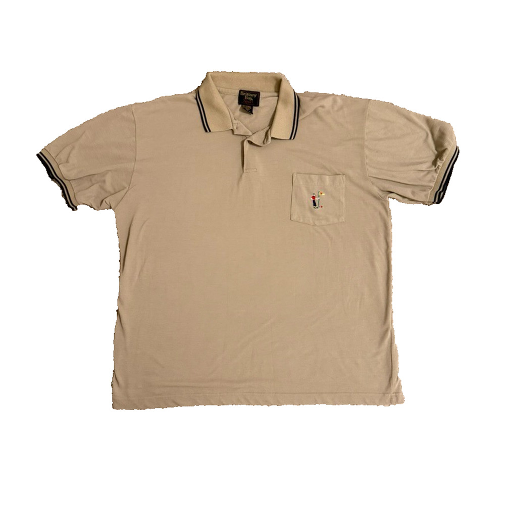 Vintage Embroidered Brittany Bay Sport Men's Size XL Polo Shirt Cotton Blend